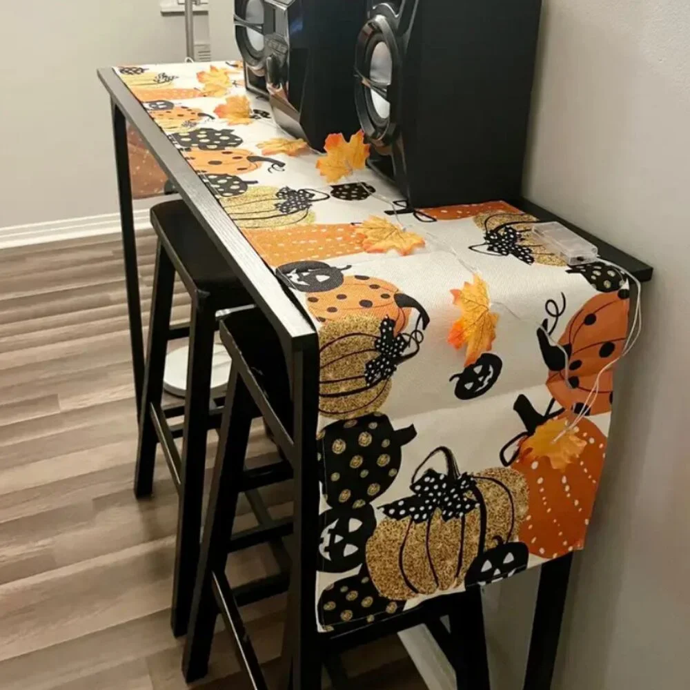 Fall Table Runner Decorative Cloth Halloween Party Decoration Pumpkin Decor 120